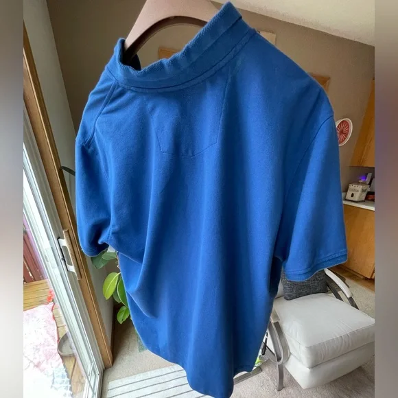 Robert Graham Men's Blue Knit Polo Shirt Classic Fit. Large. Golf. Travel. - Picture 5 of 6